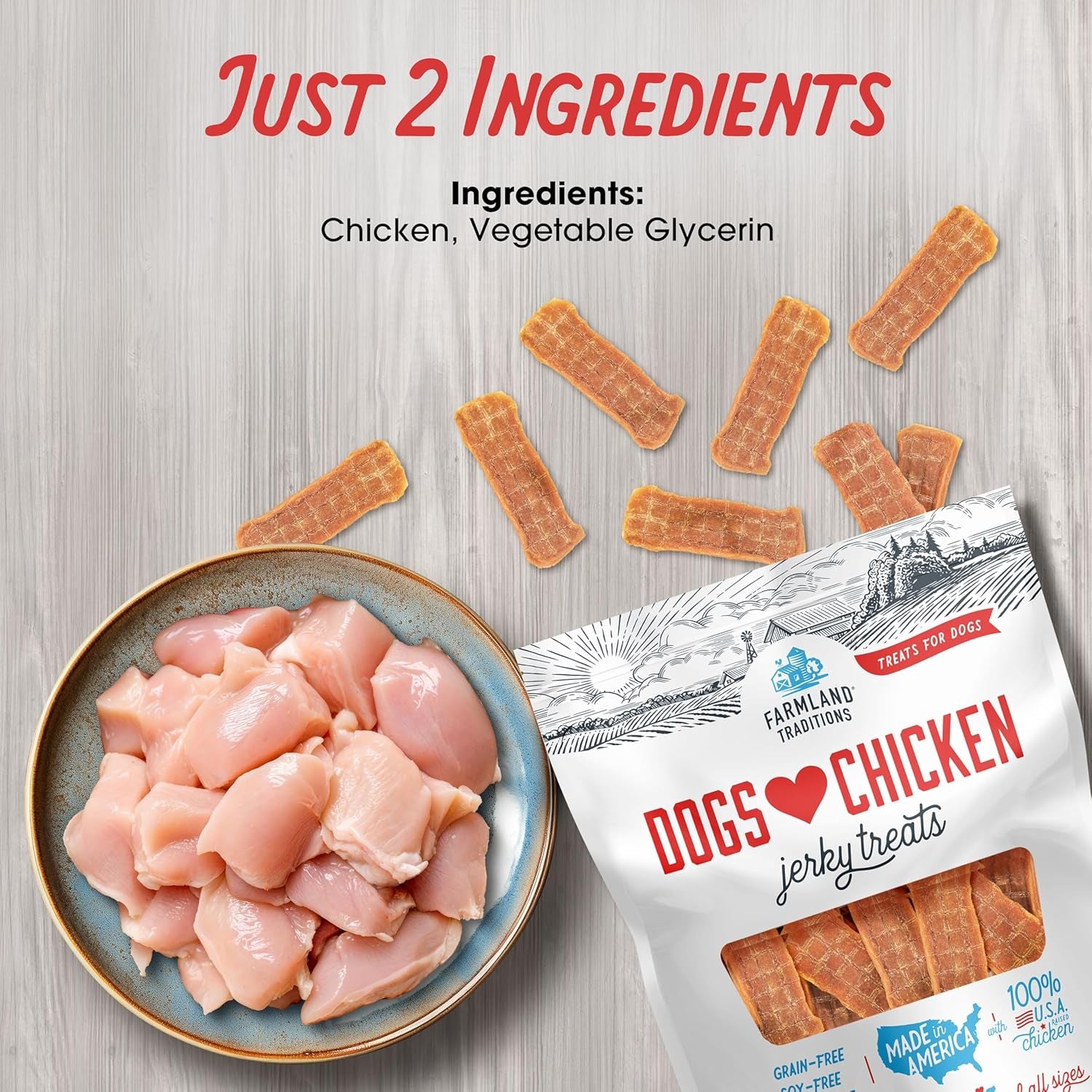 Filler-Free Chicken Jerky Treats for Dogs – Premium Natural Chicken Dog Treats, 3 lb Bag